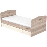 Patut copii transformabil din lemn cu sertar Sofia 140x70 cm crem nisip - 2