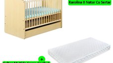Patut Cu Sertar Klups Karolina II Natur + Saltea 12
