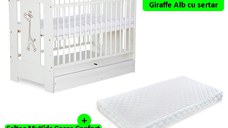 Patut cu sertar Klups Safari Giraffe alb + saltea 12