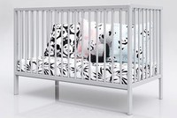 Patut din lemn 120x60 cm cu inaltime saltea reglabila pe 3 nivele Nichiduta Dominic Gri + Saltea cocos 10 cm - 3