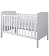 Patut din lemn 120x60 cm cu laterala detasabila si margine din silicon pentru protectie dintisori Philip Alb - 2