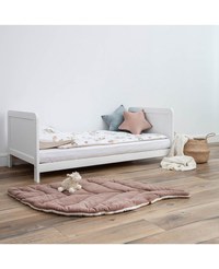 Patut din lemn masiv transformabil pentru bebe si junior Clasic Alb 140 x 70 cm - 5