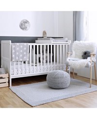 Patut din lemn masiv transformabil pentru bebe si junior Clasic Alb 140 x 70 cm - 8