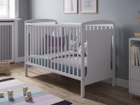 Patut din lemn pentru copii, Nichiduta Anya Whie, cu somiera reglabila pe 3 inaltimi distincte, dimensiune exterioara 125 x 65 cm - 1