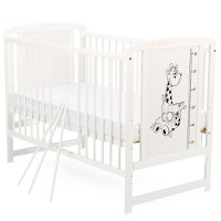 Patut din lemn Timmi BabyNeeds Girafa 120x60 cm Alb - 2
