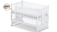Patut fara sertar Vessanti Sophie Alb + Saltea Cocos 10 cm