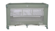 Patut Lorelli Noemi Iceberg Green Star pliabil, cu 2 nivele, laterala cu fermoar, roti cu sistem de blocare, salteluta si geanta de transport incluse