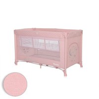 Patut Lorelli Noemi Mellow Rose Star pliabil, cu 2 nivele, laterala cu fermoar, roti cu sistem de blocare, salteluta si geanta de transport incluse - 7