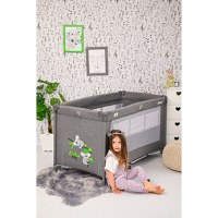 Patut Lorelli Noemi Mellow Rose Star pliabil, cu 2 nivele, laterala cu fermoar, roti cu sistem de blocare, salteluta si geanta de transport incluse - 4