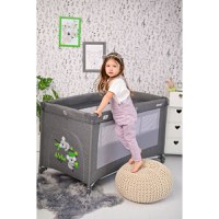 Patut Lorelli Noemi Mellow Rose Star pliabil, cu 2 nivele, laterala cu fermoar, roti cu sistem de blocare, salteluta si geanta de transport incluse - 6