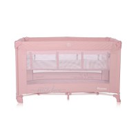 Patut Lorelli Noemi Mellow Rose Star pliabil, cu 2 nivele, laterala cu fermoar, roti cu sistem de blocare, salteluta si geanta de transport incluse - 2