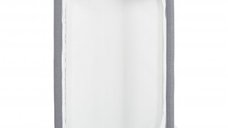 Patut pentru bebelusi Moni Kalinihta Premium Grey 90x53x74 cm, cu suport pentru accesorii,plasa insecte si saltea inclusa, recomandat de la nastere pana la o greutate de maxim 11 kg