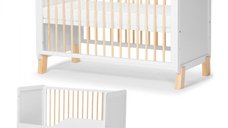 Patut pentru copii Kinderkraft Nico 120x60 cm din lemn, transformabil, somiera reglabila