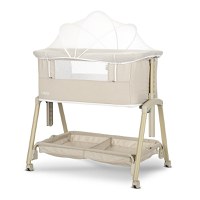 Patut pentru copii Lorelli Layla Beige 2 in 1 Co Sleeper, cu latura pliabila, reglabil pe inaltime, sistem anti-reflux - 7