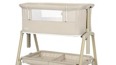 Patut pentru copii Lorelli Layla Beige 2 in 1 Co Sleeper, cu latura pliabila, reglabil pe inaltime, sistem anti-reflux