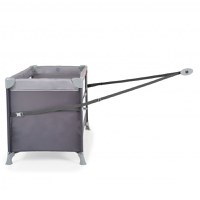 Patut pliabil copii cu laterala culisanta Moni Next level Grey,3 variante de folosire,2 nivele,saltea pliabila inclusa,curea fixare la patul parintilor,laterale din plasa pentru ventilatie,geanta transport,125x65x74cm - 3