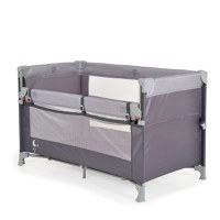 Patut pliabil copii cu laterala culisanta Moni Next level Grey,3 variante de folosire,2 nivele,saltea pliabila inclusa,curea fixare la patul parintilor,laterale din plasa pentru ventilatie,geanta transport,125x65x74cm - 5