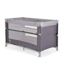 Patut pliabil copii cu laterala culisanta Moni Next level Grey,3 variante de folosire,2 nivele,saltea pliabila inclusa,curea fixare la patul parintilor,laterale din plasa pentru ventilatie,geanta transport,125x65x74cm - 6