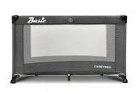 Patut pliabil pentru copii Caretero Basic Graphite cu un nivel,fereastra acces cu fermoar, saltea pliabila 120x690 cm si geanta transport incluse, greutate admisa 15 kg, dimensiune 125x66x75.5 cm - 4