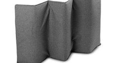 Patut pliabil pentru copii cu doua nivele,roti,fereastra cu fermoar,saltea pliabila si geanta transport incluse Caretero Basic Plus Graphite