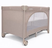 Patut pliabil pentru copii Nichiduta Beige, cu doua nivele, multifunctional 2 in 1, cadru din otel, material poliester 210D, roti cu franare, dimensiune 125 x 65 x 77 cm, geanta de transport inclusa - 3