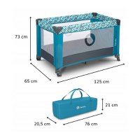 Patut pliant cu un nivel Stefi cu intrare laterala cu fermoar 2 roti 120x60 cm turquoise Lionelo - 8