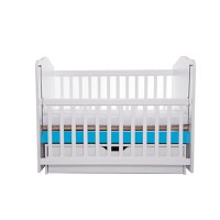 Patut Vessanti Como balansoar culisant alb cu albastru + saltea cocos confort 120 x 60 x 12 cm - 3