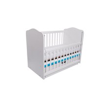 Patut Vessanti Como balansoar culisant alb cu albastru + saltea cocos confort 120 x 60 x 12 cm - 1