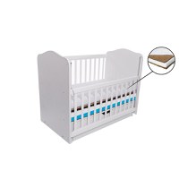 Patut Vessanti Como balansoar culisant alb cu albastru + saltea cocos confort 120 x 60 x 12 cm - 2