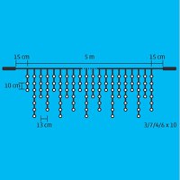 Perdea de lumini, 200 led-uri, tip sloi de gheata, alb cald cu lumina statica, lungime 5 m - 5