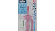 Periuta de dinti din silicon pentru bebelusi 6 luni+ Blush Pink