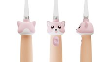 Periuta de dinti electrica Vitammy ePUPPY Roz pentru copii 0-6 ani, cu lumina LED, 24.000 de miscari sonice pe minut, 2 capete periuta incluse, 2 moduri de functionare si timer