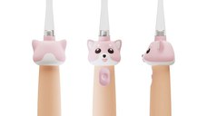 Periuta de dinti electrica Vitammy ePUPPY Roz pentru copii 0-6 ani, cu lumina LED, 24.000 de miscari sonice pe minut, 2 capete periuta incluse, 2 moduri de functionare si timer