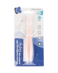 Periuta de dinti KikkaBoo din silicon pentru bebelusi Softy Pink - 1