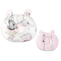 Perna bebelusi Ursulet Qmini multifunctionala 30x23 cm Elephants on Rainbow Pink - 2