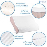 Perna de dormit ergonomica hipoalergenica Suporto Tencel Lyocell - 5