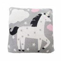 Perna decor bumbac Unicorn Gri Roz - 1