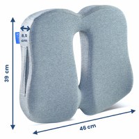 Perna ortopedica pentru sezut Suporto Slim Gri din spuma cu memorie cu suport pentru coccis - 4