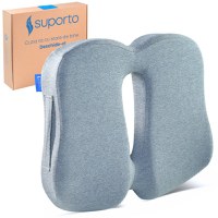 Perna ortopedica pentru sezut Suporto Slim Gri din spuma cu memorie cu suport pentru coccis - 5