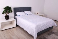 Pilota de vara Somnart din microfibra striata cu model lacrimi, alba 180 x 200 cm, 200 g - 6