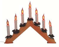 Piramida cu lumanari pentru craciun, becuri tip flacara, lumina rosie - 2