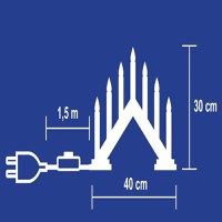 Piramida cu lumanari pentru craciun, becuri tip flacara, lumina rosie - 1