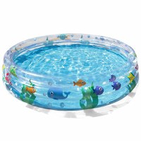 Piscina gonflabila Bestway 152x30 cm Deep Waters Albastru, 3 inele, Material PVC rezistent, Capacitate 282 litri, Pereti transparenti cu pestisori colorati - 4