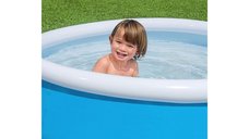 Piscina gonflabila Bestway Fast Set Pool Albastru, Dimensiune 152x38 cm, Material PVC rezistent, Capacitate 477 litri, Patch reparatie inclus