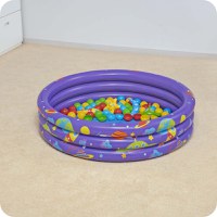 Piscina gonflabila pentru copii Bestway 102 x 25 cm cu 50 bile si 4 jucarii gonflabile incluse Mov - 4