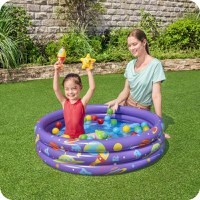 Piscina gonflabila pentru copii Bestway 102 x 25 cm cu 50 bile si 4 jucarii gonflabile incluse Mov - 5