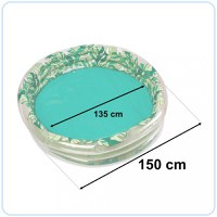 Piscina gonflabila pentru copii cu 3 inele 150 cm Leaves - 4
