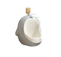 Pisoar pentru baieti Little Mom Grey Dino, cu vas colector detasabil, design ergonomic si suspendabil, dimensiune 30 x 26 cm - 3