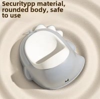 Pisoar pentru baieti Little Mom Grey Dino, cu vas colector detasabil, design ergonomic si suspendabil, dimensiune 30 x 26 cm - 6