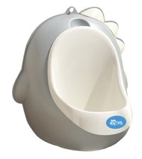 Pisoar pentru baieti Little Mom Grey Dino, cu vas colector detasabil, design ergonomic si suspendabil, dimensiune 30 x 26 cm - 9